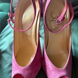 Christian Louboutin Pink Ankle Strap Heels